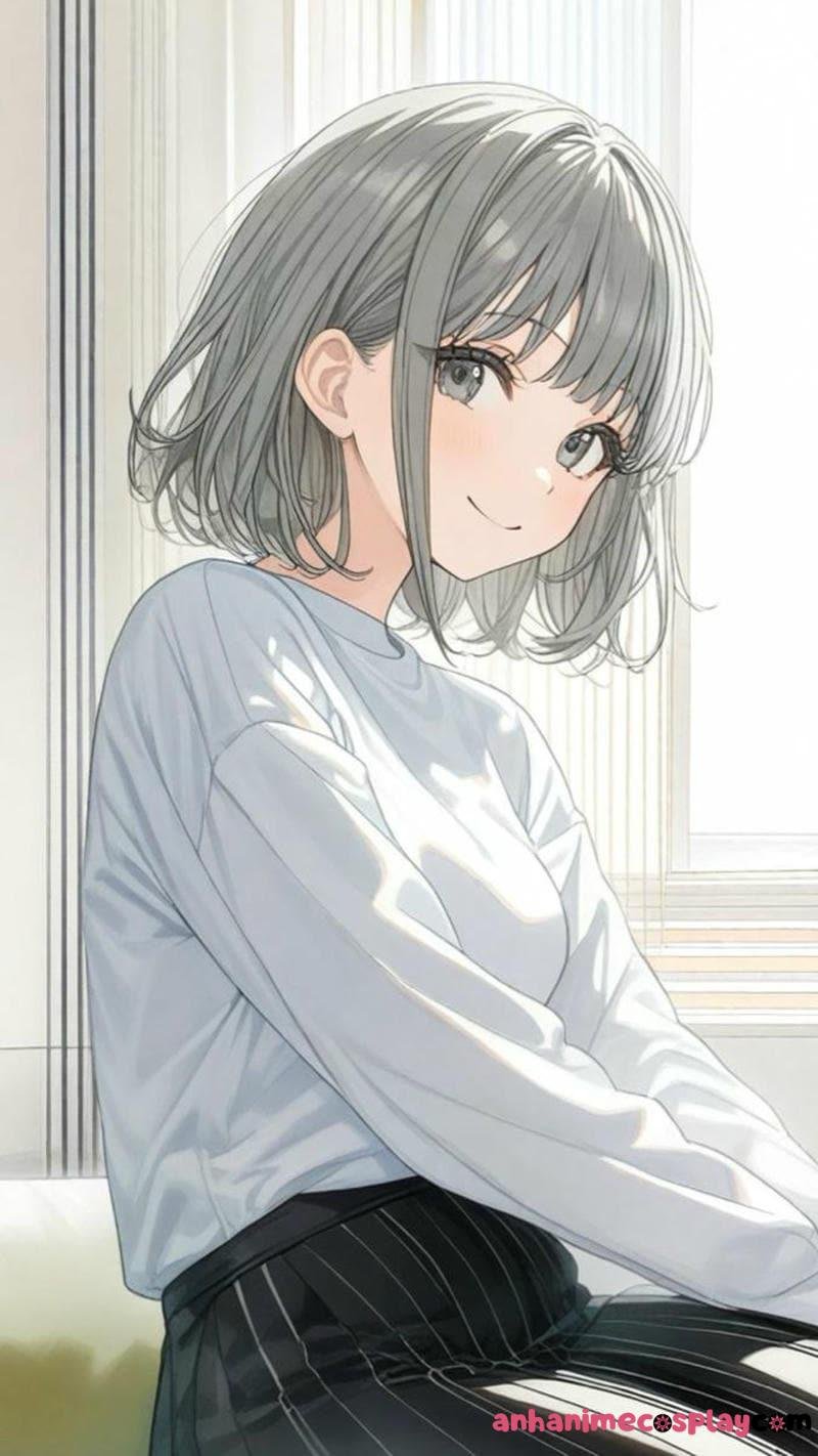 anime nữ tóc ngắn anime học đường